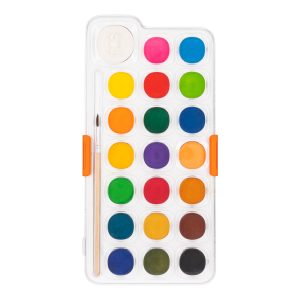 deli EC10-21 Watercolor Painting, 21 colors, φ28mm， white color φ40mm, Assorted Colors