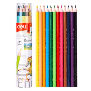 deli EC112-12 Colored Pencil, 12 colors, Assorted Colors