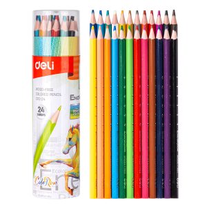 deli EC112-24 Colored Pencil, 24 color, Assorted Colors