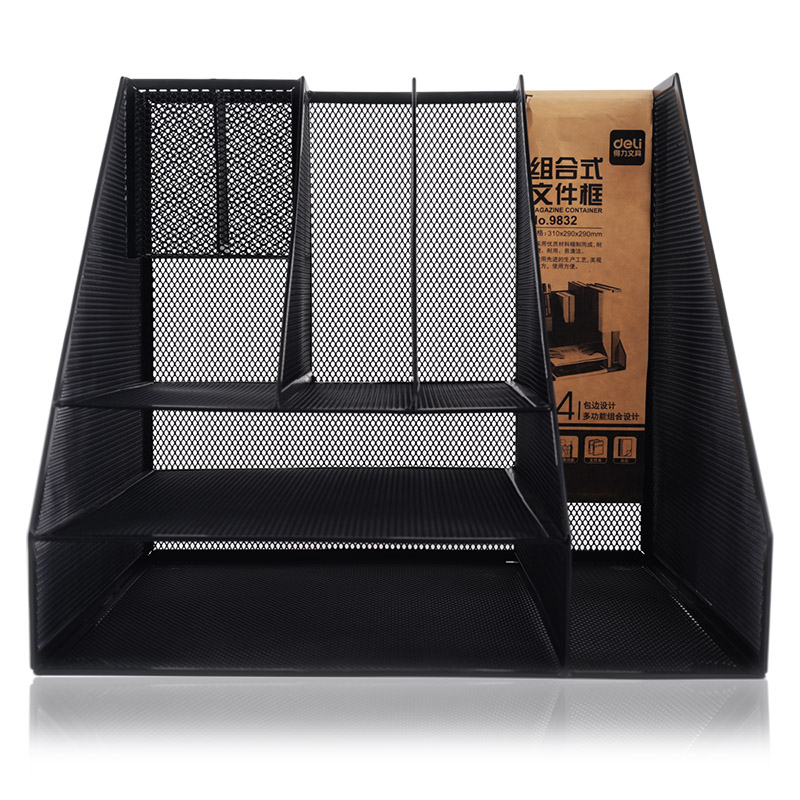deli 9832 Magazine Container, 310x290mmx290mm, Black
