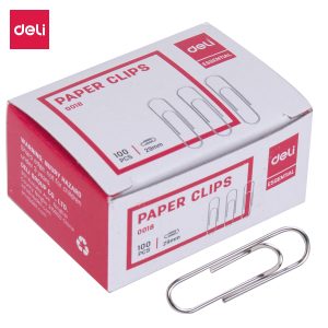 deli E0018 Paper Clips, #3, 29mm, Silver