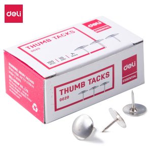 deli E0020 Thumb Tack, #3, 10mm, 3/8'', Silver