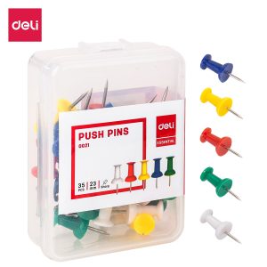 deli E0021 Push Pin, Size 23mm, 1'', Assorted Colors