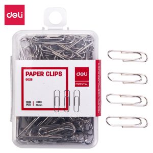 deli E0025 Paper Clips, #3, 29mm, Silver