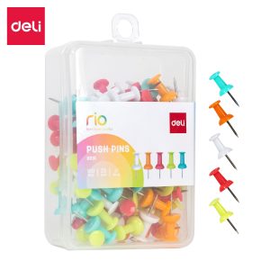 deli E0031 Push Pin, Size 23mm, 1'', Assorted Colors