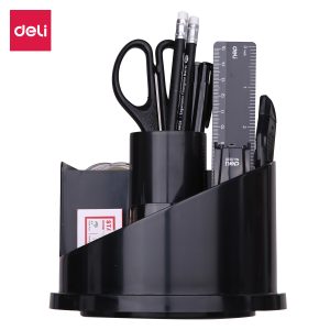 deli E38251A Stationery Set, φ153×145mm, Black