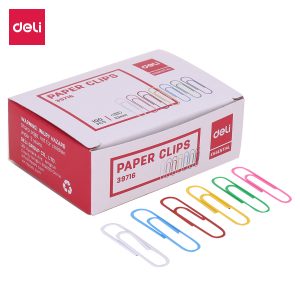 deli E39716 Paper Clips, #4, 33mm, Assorted Colors
