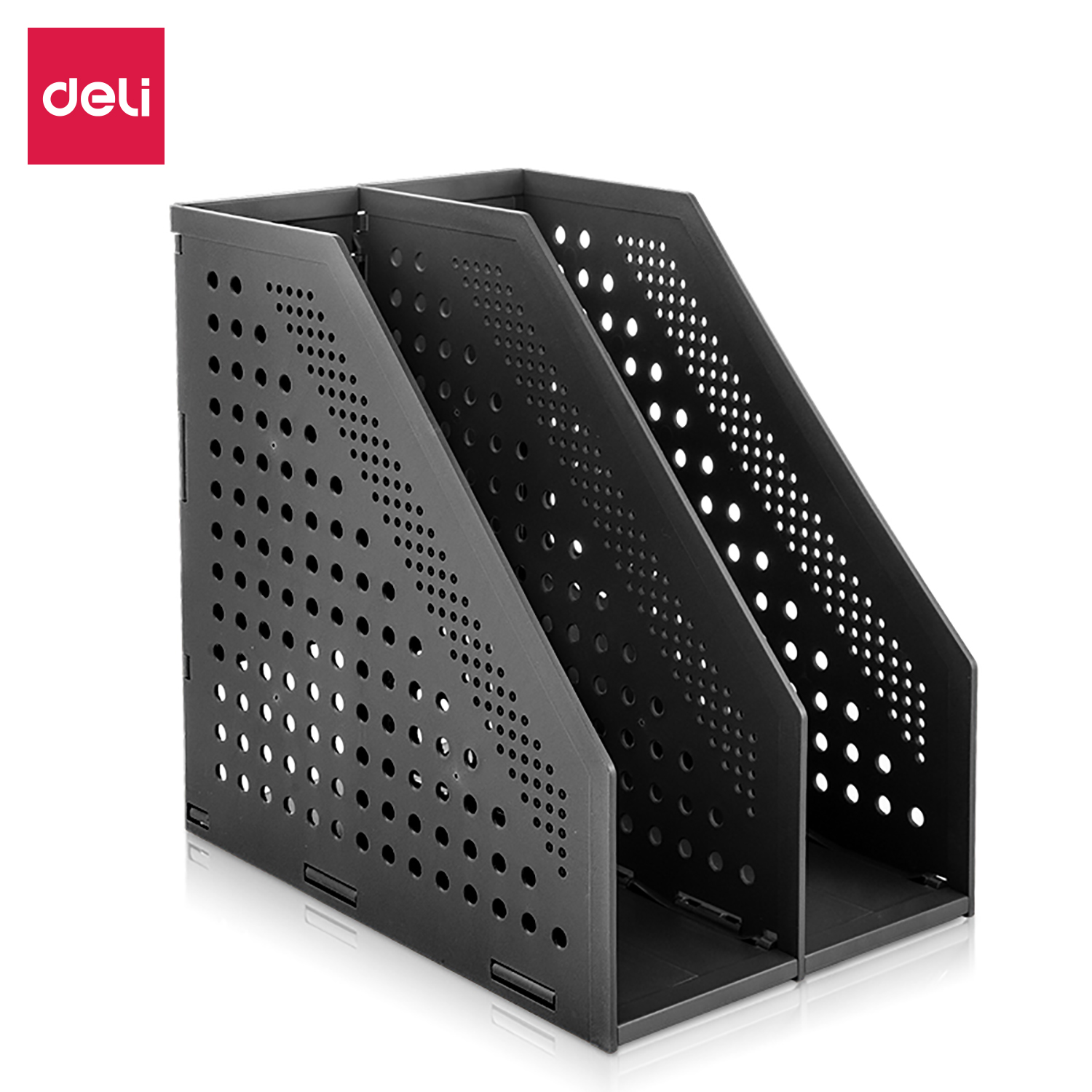deli E78999 Magazine Holder, 286*38*300mm, Dark Grey