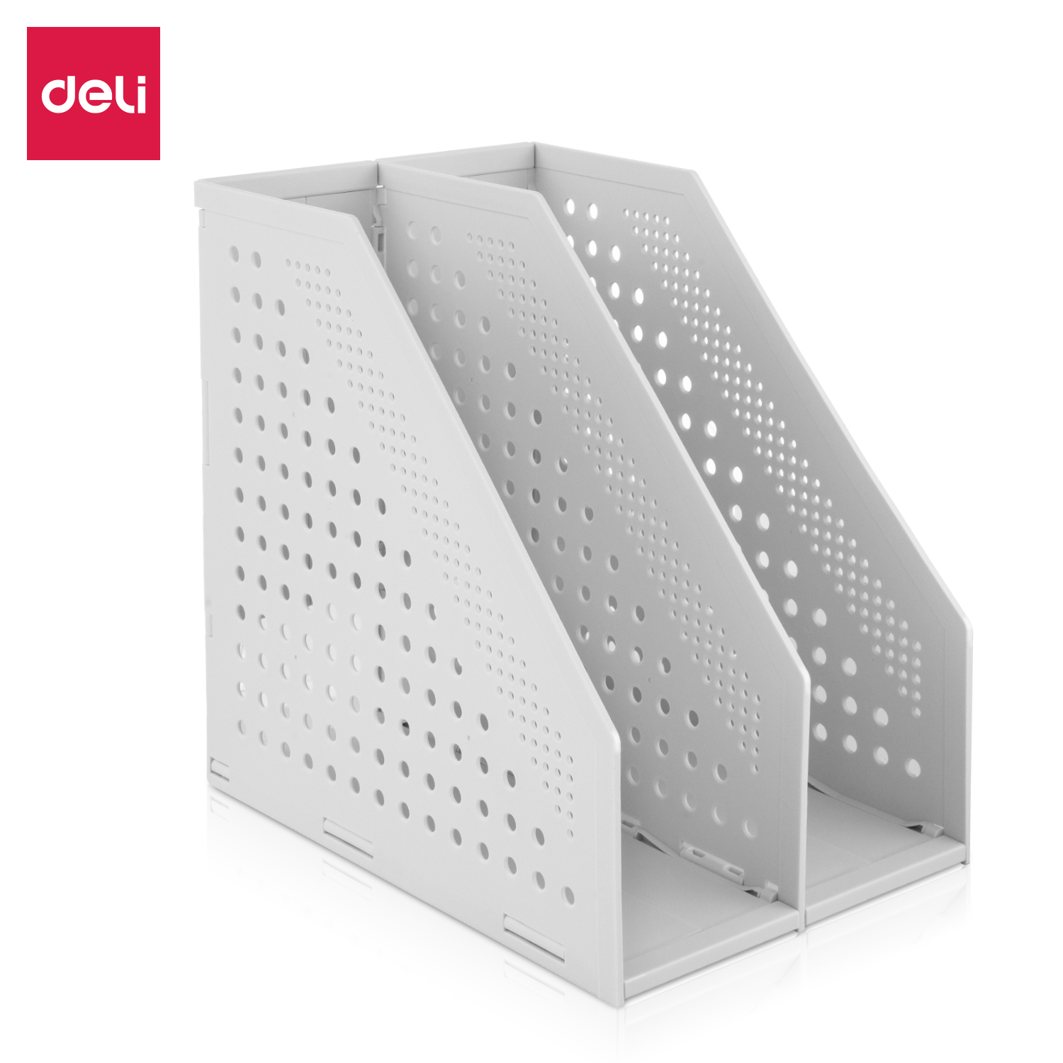 deli E78999 Magazine Holder, 286*38*300mm, Light Grey