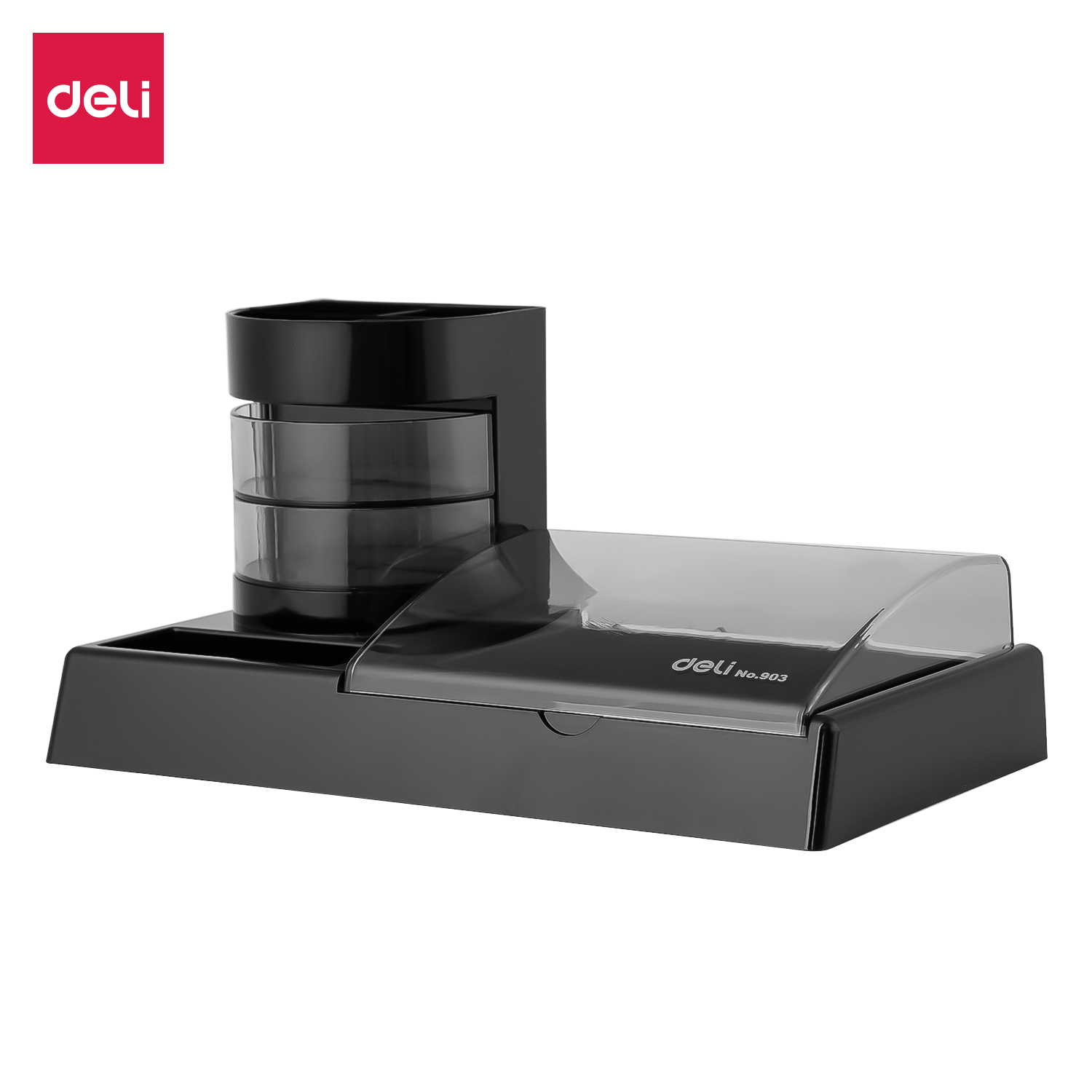 deli E903 Desk Organizer, 262×129×115mm, Black