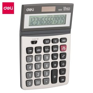 deli E1222 Desktop Calculator, Metal-12 digits, Silver