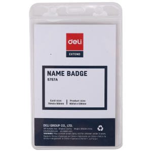 deli E5757A Name Badge & Lanyard, Inner core size: 68*95mm, Transparent