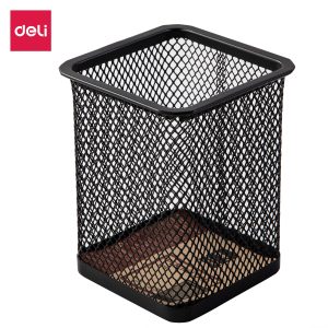 deli E9174 Pen Holder, 80×80×90mm, Black