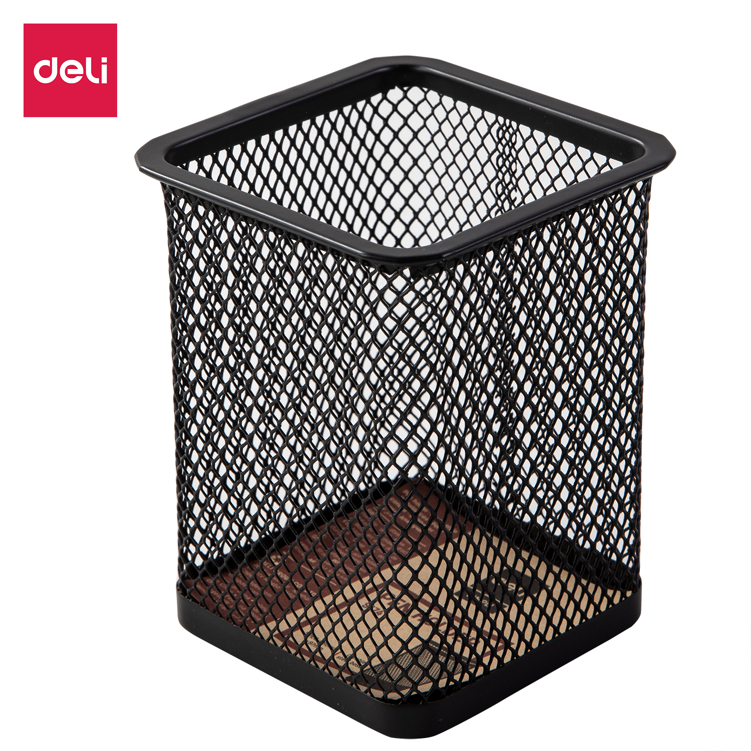 deli E9174 Pen Holder, 80×80×90mm, Black