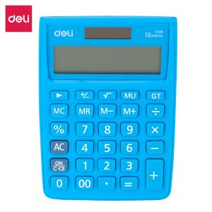 deli E1238 Desktop Calculator, Plastic-12 digits, Blue