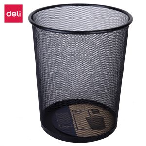deli E9189 Waste Bin, φ295×φ240×347mm, Black