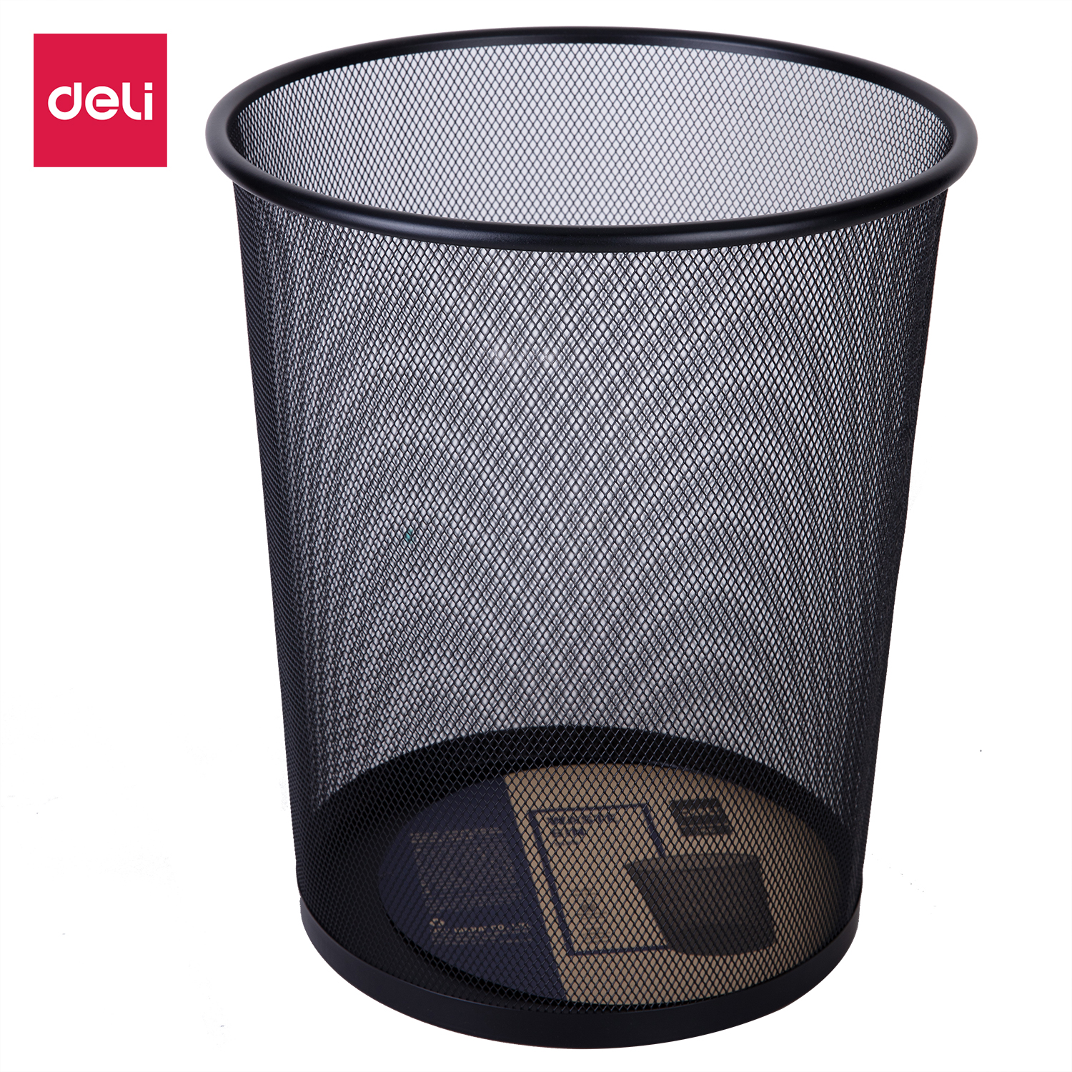 deli E9189 Waste Bin, φ295×φ240×347mm, Black