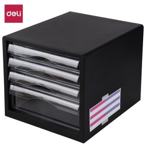deli E9774 File Cabinet, 275×340×260mm, Black