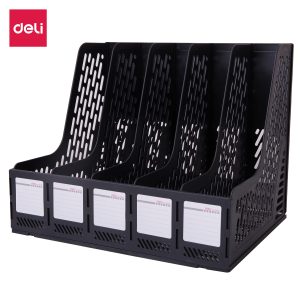 deli E9838 Magazine Container, 340×255×270mm, Black