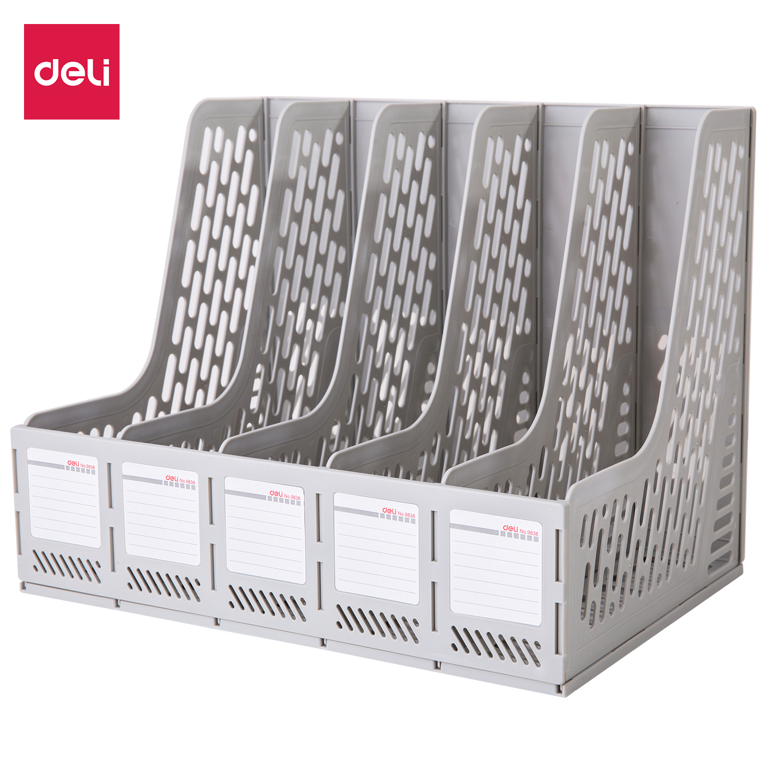 deli E9838 Magazine Container, 340×255×270mm, Grey