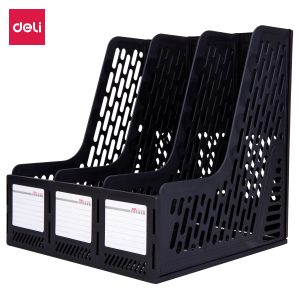 deli E9845 Magazine Container, 265×250×295mm, Black