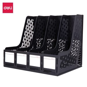 deli E9846 Magazine Container, 326×275×257mm, Black