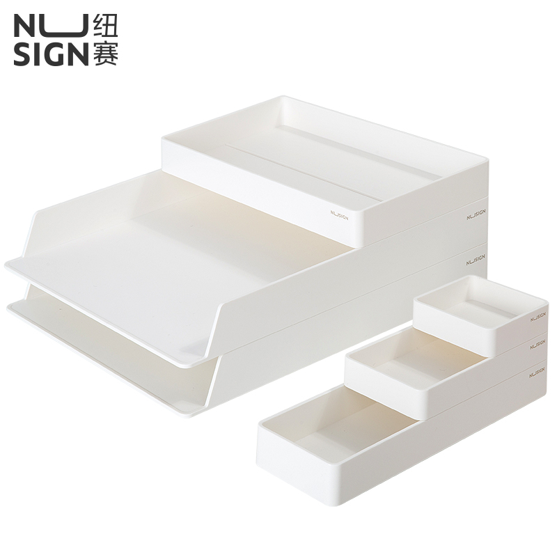 deli ENS001 Desk Organizer, 324×239×45mm, White