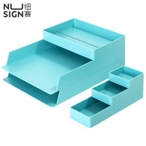deli ENS001Desk Organizer, 324×239×45mm, Light Blue