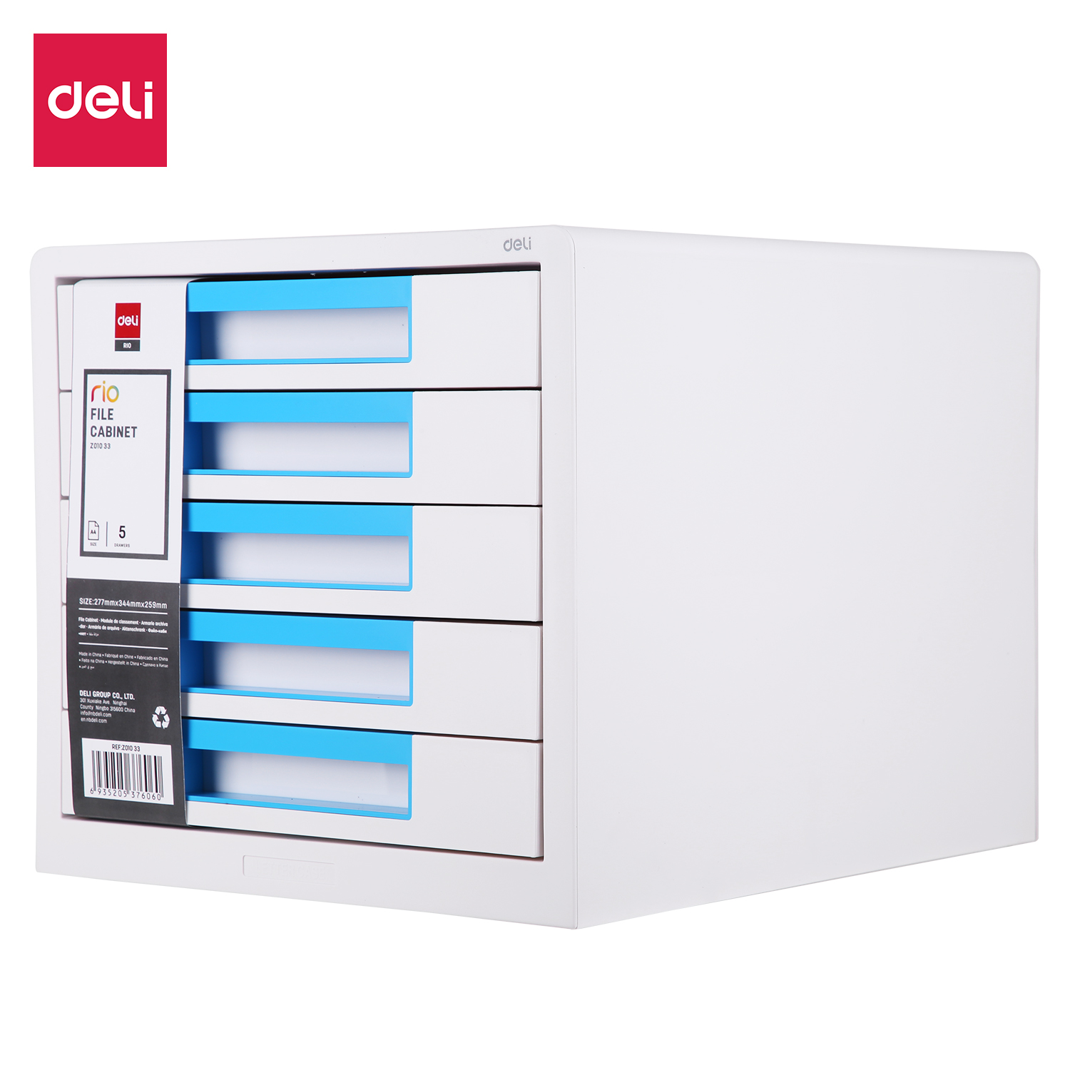 deli EZ01033 File Cabinet, 275*340*260mm, Blue