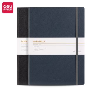 deli NS202 Leather Cover Notebook, B5-96 sheets, Assorted Colors