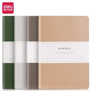 deli NS203 Leather Cover Notebook, A5-96 sheets, Assorted Colors