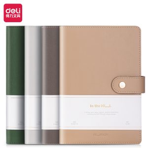 deli NS299 Leather Cover Notebook, A5-120 sheets, Assorted Colors