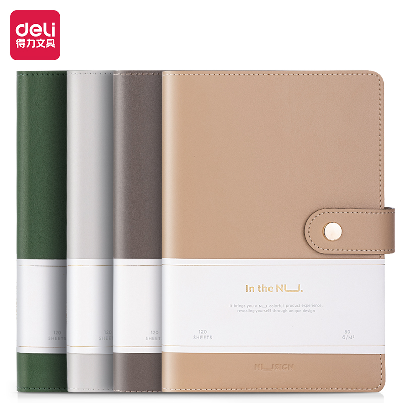 deli NS299 Leather Cover Notebook, A5-120 sheets, Assorted Colors