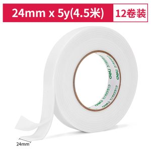 deli 30412 Mounting Tape, 24mm*5y*2.5mm(1roll/bag), White