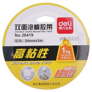 deli 30419 Mounting Tape, 24mm*3m*1mm, White