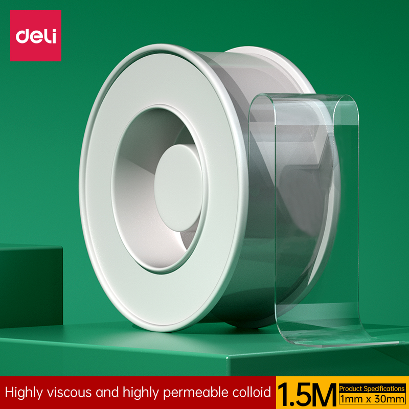 deli 33605 Mounting Tape, 1mm*30mm*1.5M, Transparent