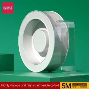 deli 33612 Mounting Tape, 1mm*3cm*5m, Transparent