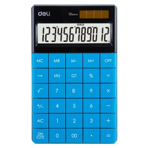 deli E1589 Desktop Calculator, Plastic-12 digits, Blue