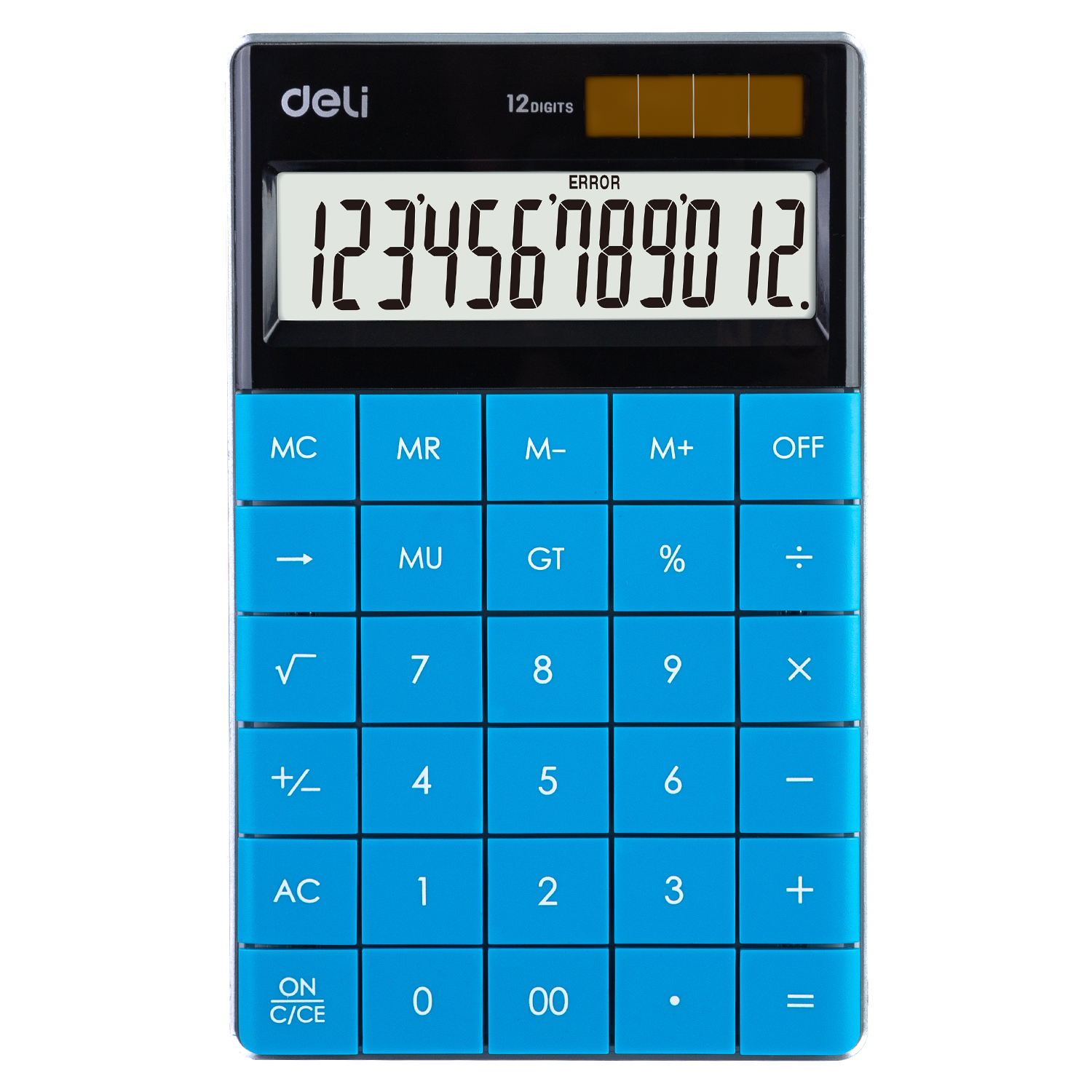 deli E1589 Desktop Calculator, Plastic-12 digits, Blue