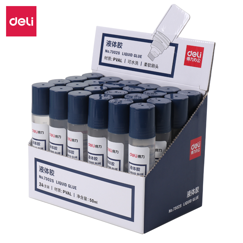 deli 7302 Liquid Glue, 50ml, Assorted Colors