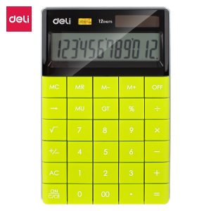 deli E1589 Desktop Calculator, Plastic-12 digits, Green