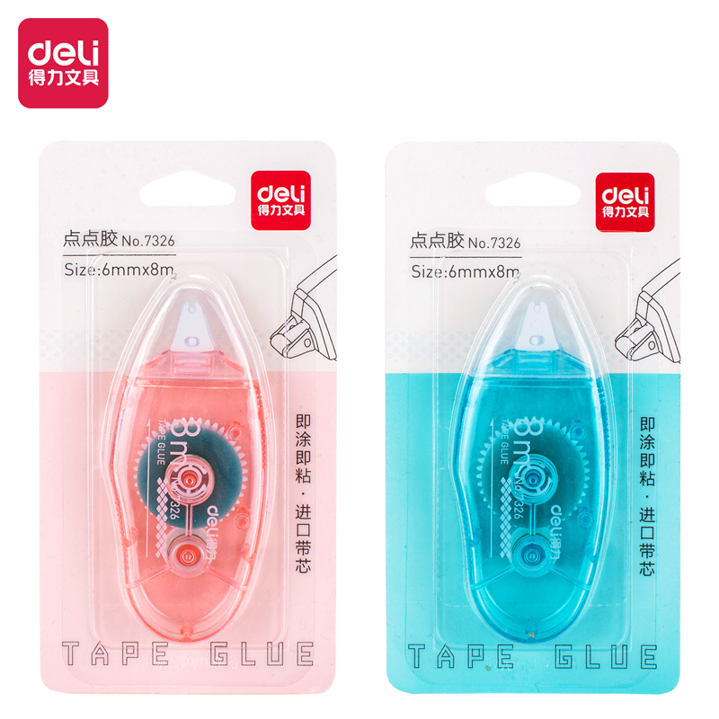 deli 7326 Adhesive Roller, 6mm*8m, Colorful