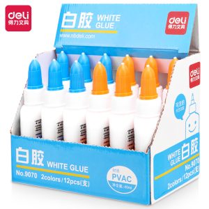 deli 9070 White Glue, 40ml, Assorted Colors
