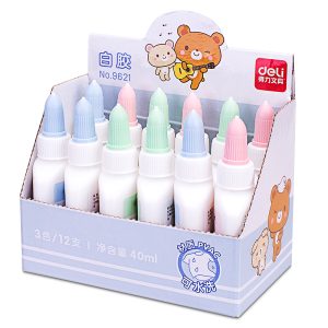 deli 9621 White Glue, 40ml, Assorted Colors