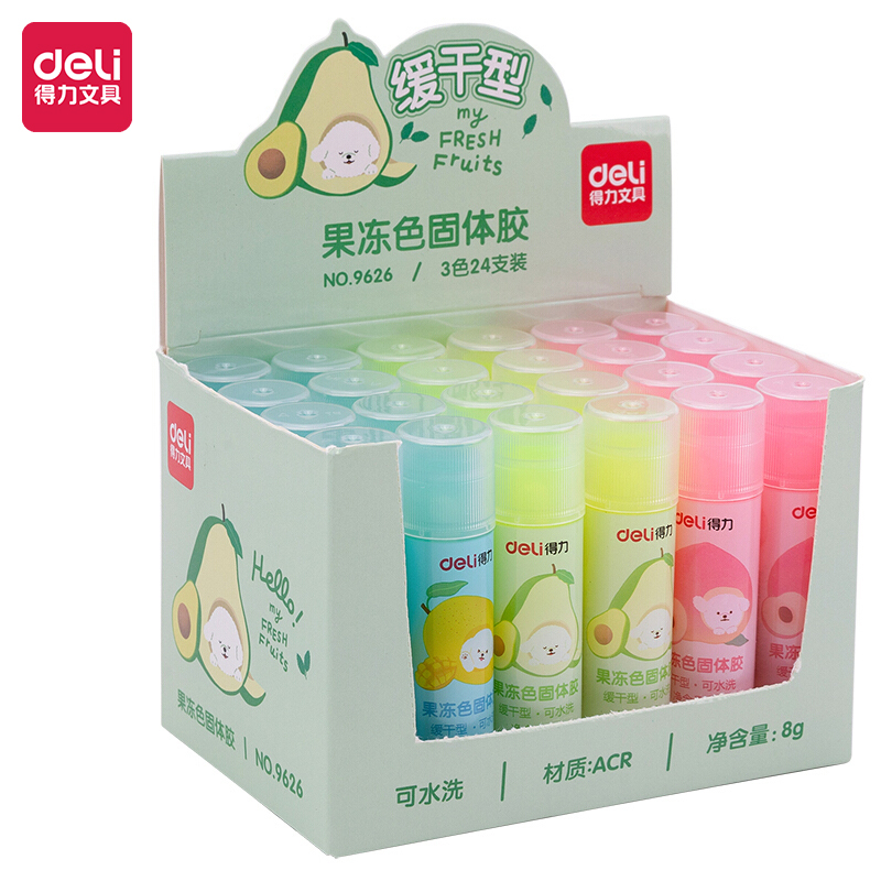 deli 9626 Glue Stick, 8g, Assorted Colors