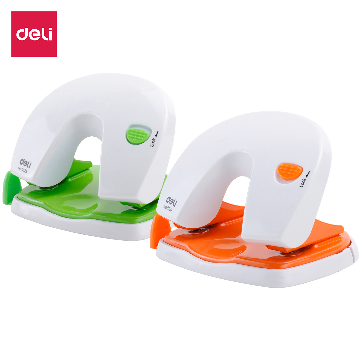 deli E0123 Punch, 20 sheets,80mm,Φ6mm, Assorted Colors
