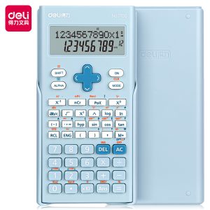 deli 1700 Scientific Calculator, 240F-two line display-10+2 digits, Light Blue