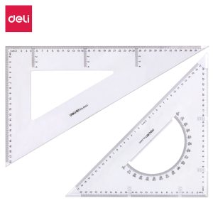 deli 6440 Set Square, 34CM & 38CM, Transparent