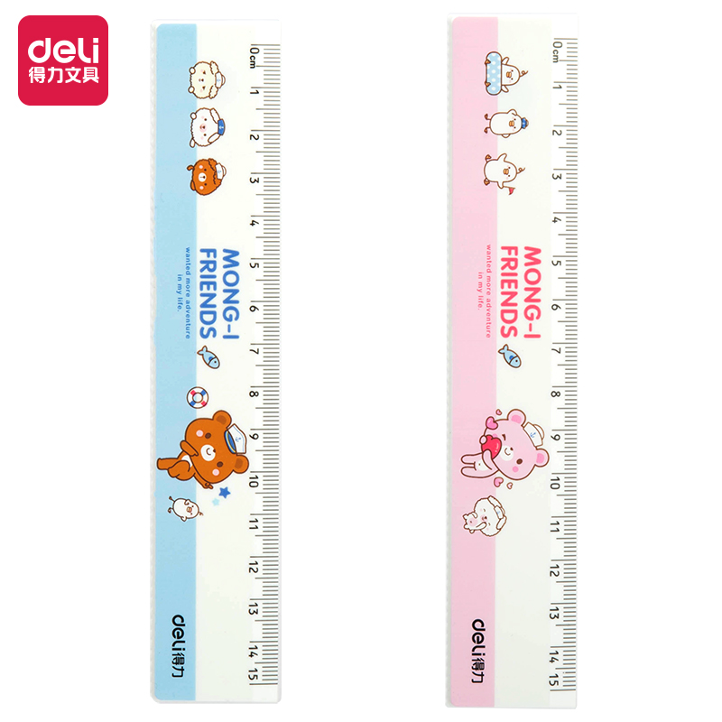 deli 71973 Ruler, 15cm ruler, Assorted Colors