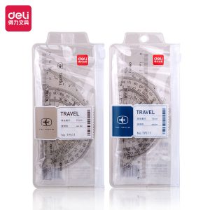 deli 79511 Ruler Set, 15cm set ruler, Transparent